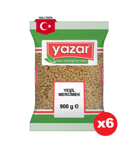 Yazar Yeşil Mercimek 900 Gr. x 6 Adet