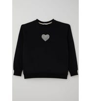 Breeze Kız Çocuk Sweatshirt Işıltılı Kalp Masalı İnci İşlemeli 9-14 Yaş, Siyah