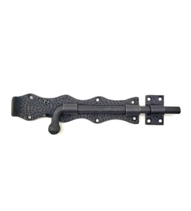 Antika Tarz Dekoratif Pirinç Dövme Kapı Sürgüsü - 20cm, Oksit