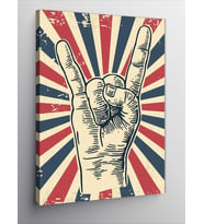 Kanvas Tablo Rock N Roll İşareti