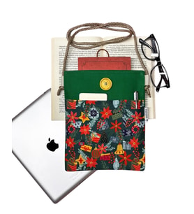 Askılı - Kitap / Tablet / Ebook Çantası – Çıkarılabilir Askı  ( Çiçekeler , Hediye Kutuları , Çam Ağacı )