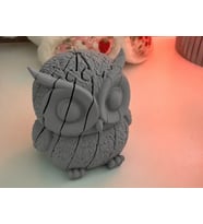 3D Baskı Hareketli Baykuş Figürü - Eklemli Flexi Oyuncak - Gri