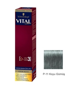 Vital Tüp Saç Boyası P11 Koyu Gümüş + Oksidan Sıvı 50 Ml