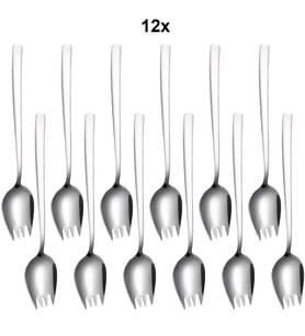 304 Çelik 12 Adet Silver Çatallı Kaşık Sofra Salata Tatlı Meyve Çatalı cin751by
