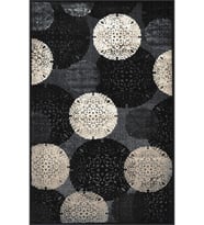 Eliana Home Baskılı, Yıkanabilir Kaymaz Taban Salon Halısı LNA1658 100x150 cm (Siyah)