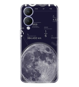 Vivo Y17S Kılıf Resimli Desenli Baskılı Silikon Moon info 1424