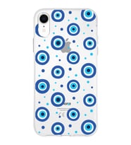 PrintiFy Apple  iPhone XR ile Uyumlu 1mm Slim Fit Nazar Boncuğu 1 Baskılı Şeffaf  Kılıf
