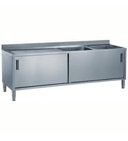 Electrolux Professional Dolaplı 2 Evyeli Tezgah, Evyeler (600x500 Mm), Damlalık Sol Tarafta, 2 Kayar Kapılı, 2000 Mm MLA2026SXPN
