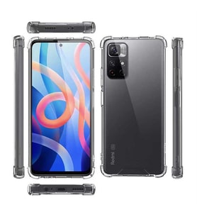 Coverzone Xiaomi Poco M4 Pro 5G ile uyumlu K?l?f Z-Nitro Anti Shock Silikon Kapak Kamera Korumal? Anti?ok Airbag K�?e Korumal? Silikon ?effaf K?l?f