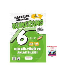 Günay Yayınları 2025-2026 6. Sınıf Bumerang Din Kültürü 32 Haftalık Denemeler Gün Gün Denemeler Gelişim Güncel (Çok Renkli)