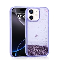 Apple iPhone 11 Uyumlu Kılıf Sıvılı Simli Şeffaf Arka Yüzey Zore Keto Silikon Kapak (Mor)