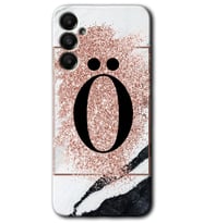 Galaxy A05s Kılıf HD Desen Baskılı Kılıf - Pembe Mermer Desenli Ö Harfi