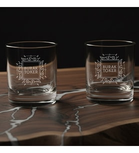 Sevgiliye Hediye Özel Kutulu 2’li Bourbon Whiskey Glass İsim Yazılı Bardaklar