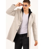 PLT8376 DEWBERRY ERKEK PALTO-DESENLİ BEJ