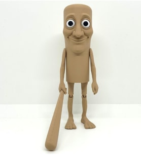 Cursed Man - Elinde Sopalı Komik 3D Figür - Dekoratif Oyuncu Hediyesi - Meme Figür 15cm