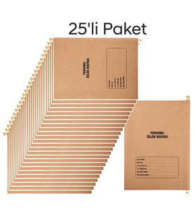 Metal Askılı Personel Özlük Dosyası 8 Yapraklı 25 Li Paket
