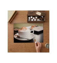 Cappucino ve Tatlı - Kahve Görselleri Tasarımı 240 parça Ahşap Puzzle Ahşap Kutuda MP01647