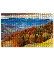 Cakapuzzle Sonbahar Renklerinde Orman ve Dağlar  Puzzle Yapboz MDF (Ahşap) (120 Parça)