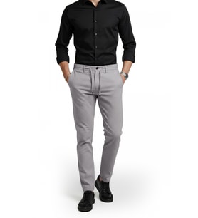 DeepSEA Erkek Taş Likralı Gofre Kumaş Beli Lastikli İpli Slim Fit Günlük Pantolon 2600650