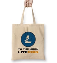 Litecoin To The Moon LOGO Bez Çanta Uzun Saplı