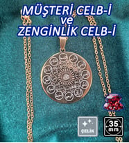 🙏Müşteri Celb-i Ve Zenginlik Celb-i (MÜŞTERİ ZENGİNLİK TILSIMI) Çelik Kolye 🎨 Altın Renk (03)