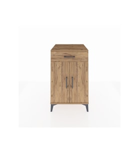 Kronos Komodin 2 Raflı Tek Çekmeceli 2 Kapaklı 60x59x96 Çam-Çam