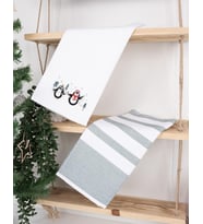 %100 Pamuk 2'Li 50x70 cm Pike Desenli Mutfak Havlu Seti Baveno Home (06)