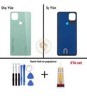 General Mobile Vida Seti + Yapıştırıcı Gm 22 Yeşil Yapıştırıcı B-7000 Yapıştırıcı Vida Seti Arka Kapak Arka Cam Batarya Kapağı Lazer Kesim Kapak Pil Kapağı Back Cover
