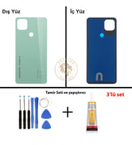 General Mobile Vida Seti + Yapıştırıcı Gm 22 Yeşil Yapıştırıcı B-7000 Yapıştırıcı Vida Seti Arka Kapak Arka Cam Batarya Kapağı Lazer Kesim Kapak Pil Kapağı Back Cover