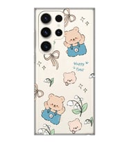 Samsung Galaxy S23 ULTRA Uyumlu Happy Bears Tasarımlı Şeffaf Telefon Kılıfı