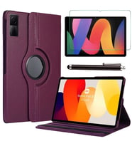 Xiaomi Redmi Pad SE 11 Uyumlu Tablet Kılıfı Cam Ekran Koruyucu Kalem Set (Mor)
