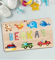 BK Toys Çocuklara Özel İsimli Büyük Boy Ahşap Eğitici Yapboz Puzzle 50x30cm - Model 6