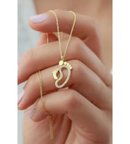 925 Ayar Gold Ayakizi Gümüş Kolye