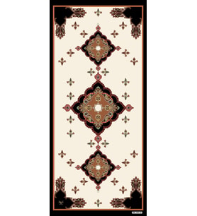 Etnik Desen Venezia Seri Şal Eşarp Askısı ile Birlikte 90X200 cm Siyah Krem-90X2