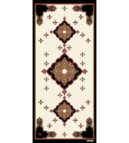 Etnik Desen Venezia Seri Şal Eşarp Askısı ile Birlikte 90X200 cm Siyah Krem-90X2