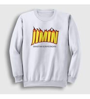 Presmono Unisex Beyaz Thrasher K Pop Jimin Bts Sweatshirt 272428tt (Beyaz)