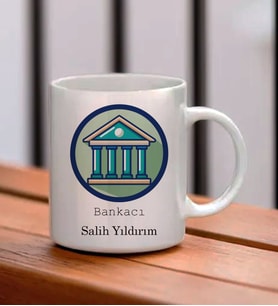 Kişiye Özel Bankacı Temalı Kupa Bardak