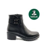 Venüs Burssella Hakiki Deri Kaymaz Taban Ortopedik Kadın Bot (Siyah)