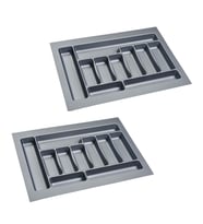 2 Adet Çekmece İçi Kaşıklık 67 x 49 cm Gri Mutfak Çekmece Düzenleyici 