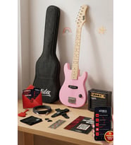 Midex CEG-30PK 4-6 Yaş Çocuklar İçin Amfili Full 1/4 30 İnç Elektro Gitar Seti Pembe