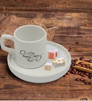 BK Gift Kişiye Özel Sunum Tabaklı İsimli Türk Kahvesi Fincanı