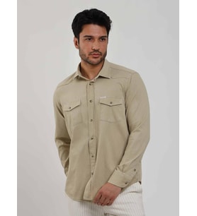 Dufy Bej Erkek Regular Fit Düz Klasik Yaka Uzun Kol Gömlek - 104845