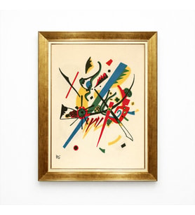 Tablore Kandinsky Tarzı Geometrik Soyut Sanat Altın Çerçeveli Modern Salon Tablosu