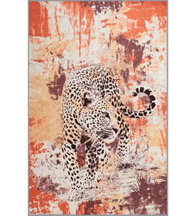 Eliana Home Baskılı, Yıkanabilir Kaymaz Taban Salon Halısı LNA1818 100x150 cm (Turuncu)