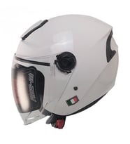 Motosiklet ve Bisiklet Kaskı Yarım Arka Reflektörlü Güneş Vizörlü Kask Beyaz