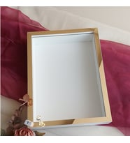 30x40 Cm Fotoğraf Bölümsüz Beyaz-Gold İsimsiz+Ledli Gül Saklama Kutusu