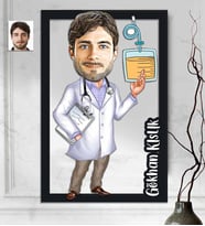 Kişiye Özel 3D  Ahşap Tablo Üroloji Doktoru Erkek 30x40 -1