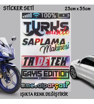 türkish makina Oto cam bagaj yazıları set - hologram etkili - renk değiştiren yeni nesil lüks sticker etiket setleri