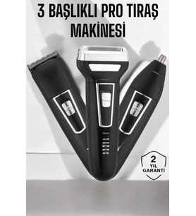 3 Başlıklı Profesyonel Tıraş Makinesi
