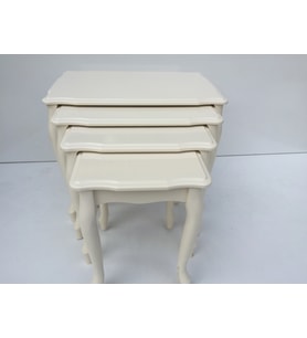 Zigon 17641 Klasik Model Sehpa Parlak Lake Krem Kayın Aslan Ayak Kutu sevk Elyapı